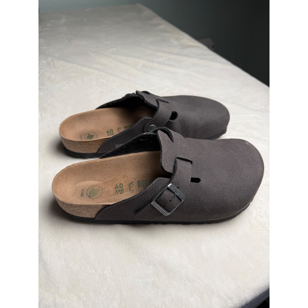 Birkenstock Boston Vegan Clogs Anthracite Grey Felt 40 L9 M7